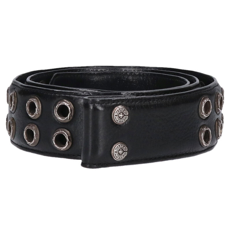 クロムハーツ ダブルピンスクロール ローラー レザー ベルト size 36 クロムハーツ BLT ROLLER2/ダブルピンスクロール レザーベルト 36