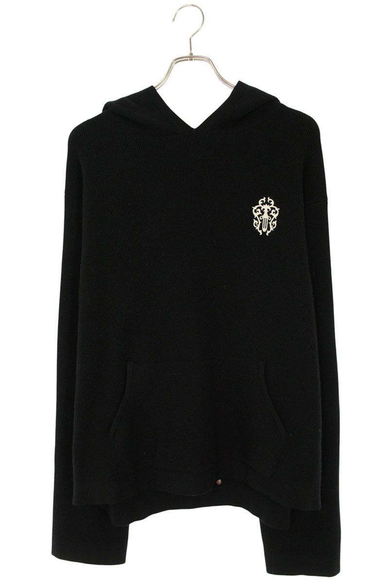 クロムハーツ Chrome Hearts　サイズ:L REGULATOR 胸ヴァインダガー刺繍カシミアニットパーカー(ブラック)【410152】【SJ02】【メンズ】【中古】bb17#rinkan*B ｜RINKAN 234,383円
