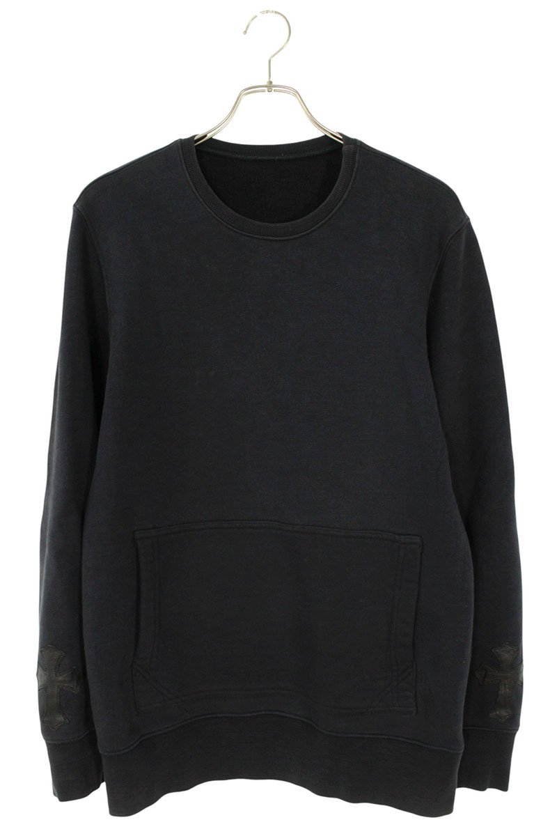 クロムハーツ Chrome Hearts 大きさ:SM（JVP)  SWTSHRT PLVR 袖はりつけ台継ぎ切れ付き添い人汗水(黒いこと)【410152】【SS07】【メンズ】【中古】bb406#rinkan*B