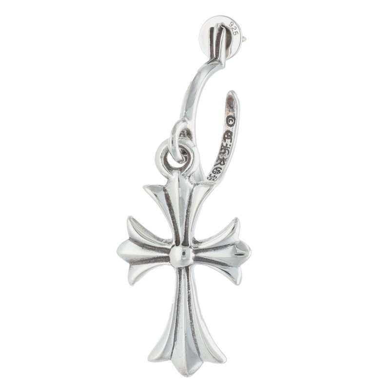 クロムハーツ Chrome Hearts   TINY CH CROSS タイニーCHはりつけ台フープ しろがね色ピアス(しろがね色 5.74g)【320152】【NO05】【小物】【中古】bb432#rinkan*B