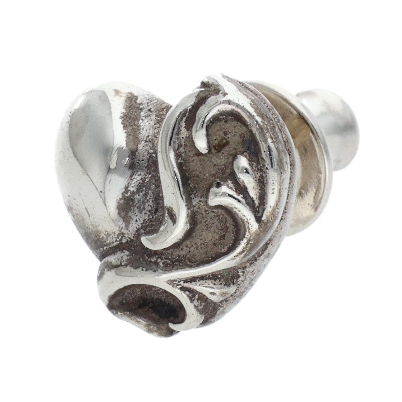 クロムハーツ Chrome Hearts   STUD HEART ハートスタッド しろがね色ピアス(しろがね色 1.46g)【120152】【NO05】【小物】【中古】bb334#rinkan*B