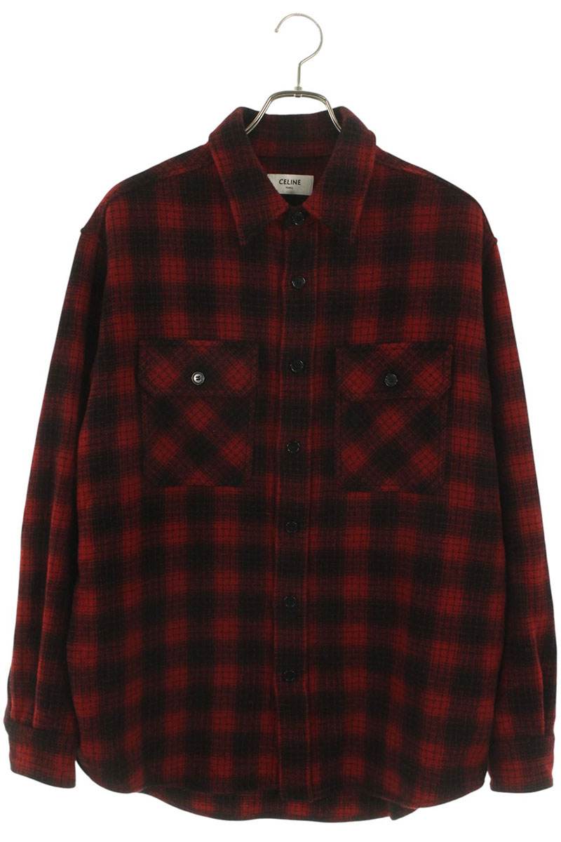 楽天市場】CELINE セリーヌ オーバーサイズ ウール チェックシャツ
