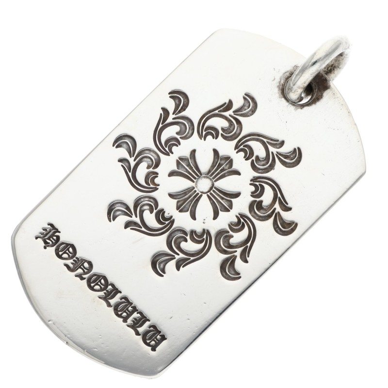 クロムハーツ Chrome Hearts   D TAG LRG LTD ラージドッグタグ ホノルル制限事項ラージドッグタグネックレストップ(しろがね色 22.24g)【220152】【聞き届ける15】【小物】【中古】bb409#rinkan*B