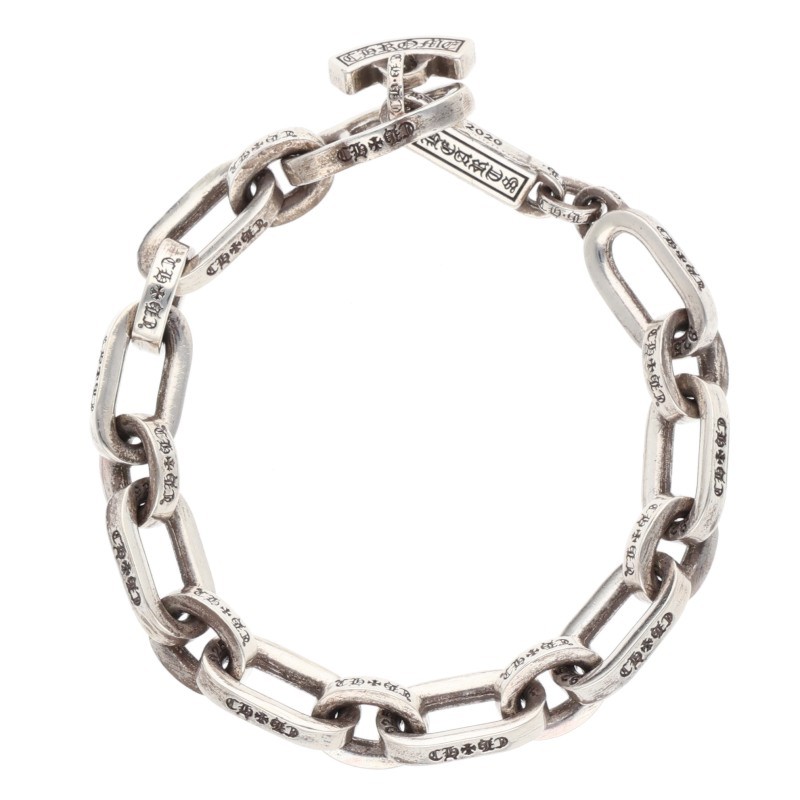 クロムハーツ Chrome Hearts 大いさ:7inch  PAPER E CHAIN 調査報告Eチェーン店 しろがね色腕輪(しろがね色 27.37g)【320152】【SS07】【小物】【中古】bb453#rinkan*B