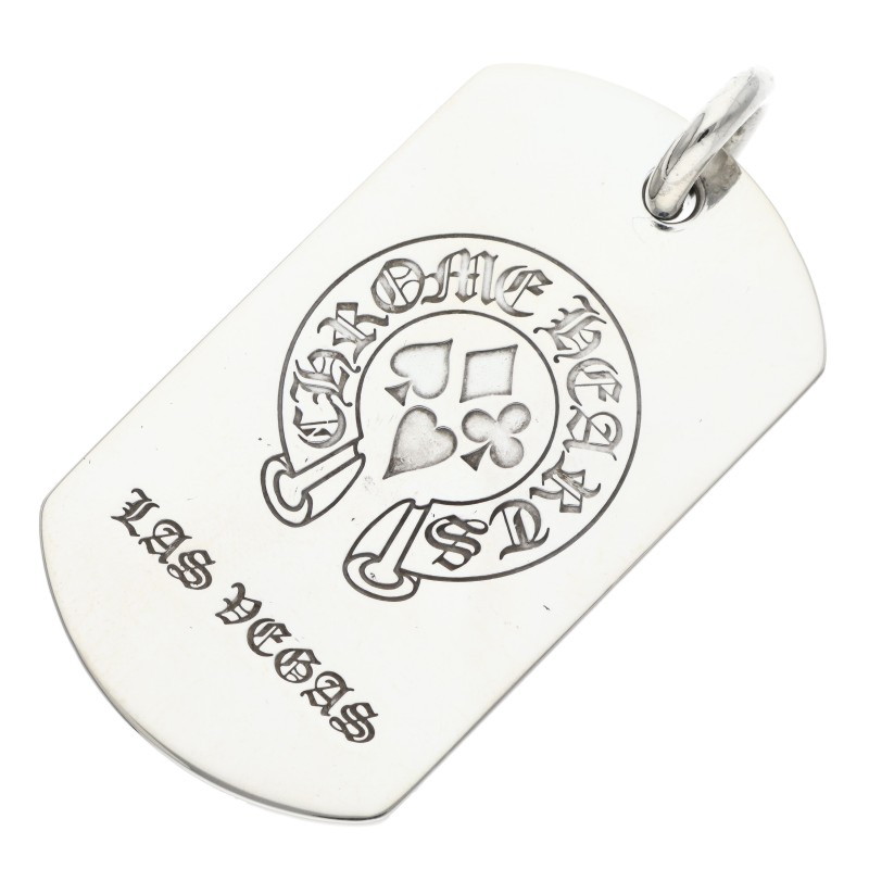 クロムハーツ Chrome Hearts   D TAG LRG LTD ラージドッグタグ ラスベガス制限事項ラージドッグタグネックレストップ(しろがね色 23.59g)【220152】【SS07】【小物】【中古】bb460#rinkan*B