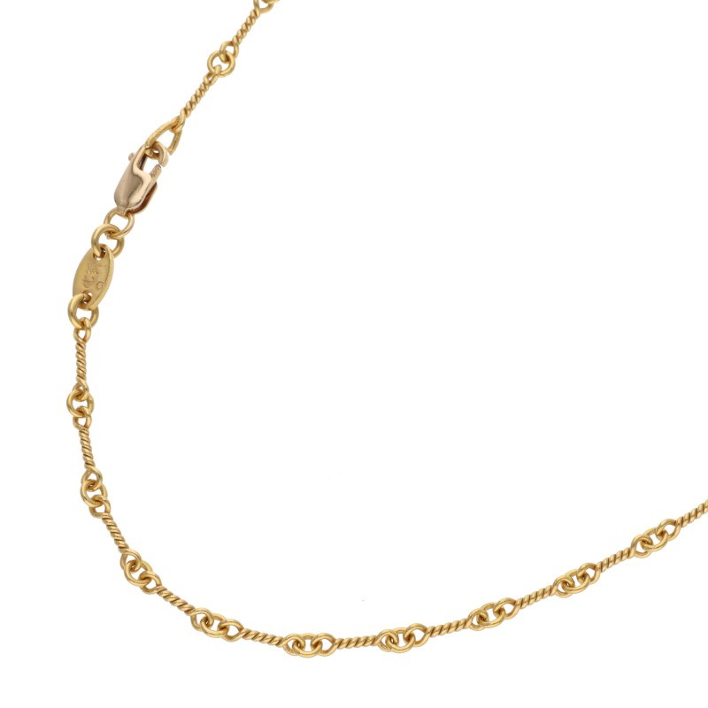 クロムハーツ Chrome Hearts　 サイズ:16inch 22K NECKCHAIN T16 ツイストチェーン16inch ゴールドネックレス(イエローゴールド 7.58g)【220152】【SJ02】【小物】【中古】bb412#rinkan*B