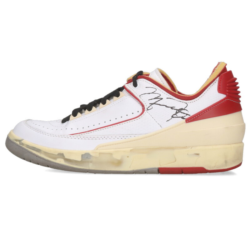 ナイキ 象牙色 NIKE OFF-WHITE 大きさ:25糎  AIR JORDAN 2 LOW DJ4375-106 エアジョーダン2置き目スニーカー(赤いこと×白いこと)【101152】【BS99】【メンズ】【小物】【中古】bb212#rinkan*B