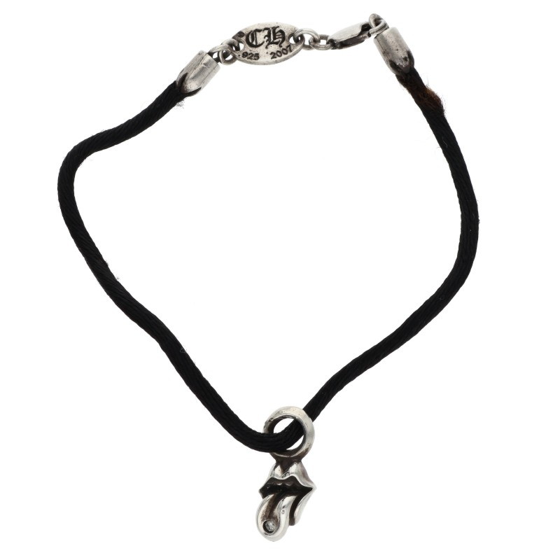 クロムハーツ Chrome Hearts   KZ ケーゼット 1ダイヤリップアンドタンスタックブレスレット(黒いこと×しろがね色×せつ然たる 総掛け目3.37g)【520152】【SS07】【小物】【中古】bb377#rinkan*C