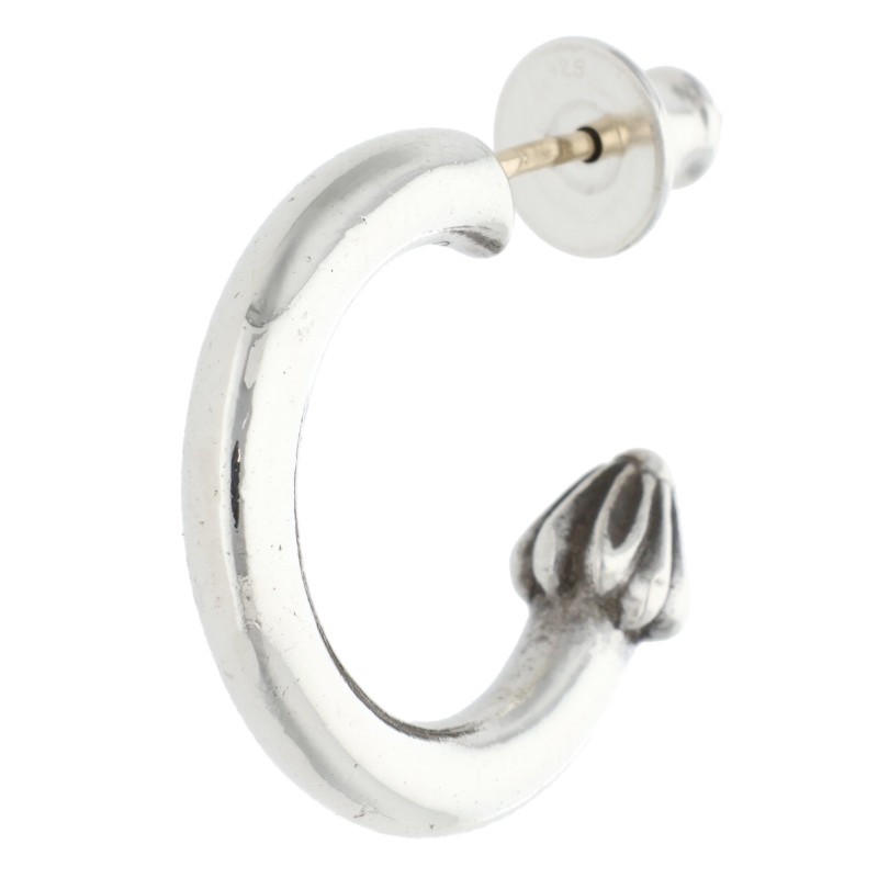 クロムハーツ Chrome Hearts   HOOP PLAIN プレーンフープ しろがね色ピアス(しろがね色 3.54g)【920152】【FK04】【小物】【中古】bb223#rinkan*B