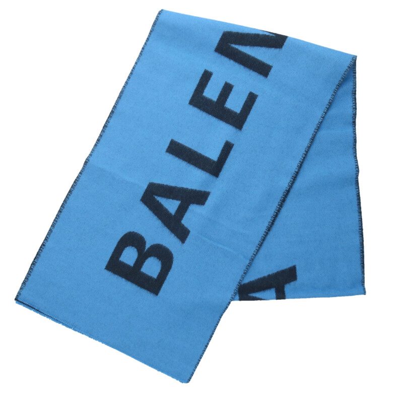 楽天市場】バレンシアガ フットボールスカーフ ロゴマフラー ブラック