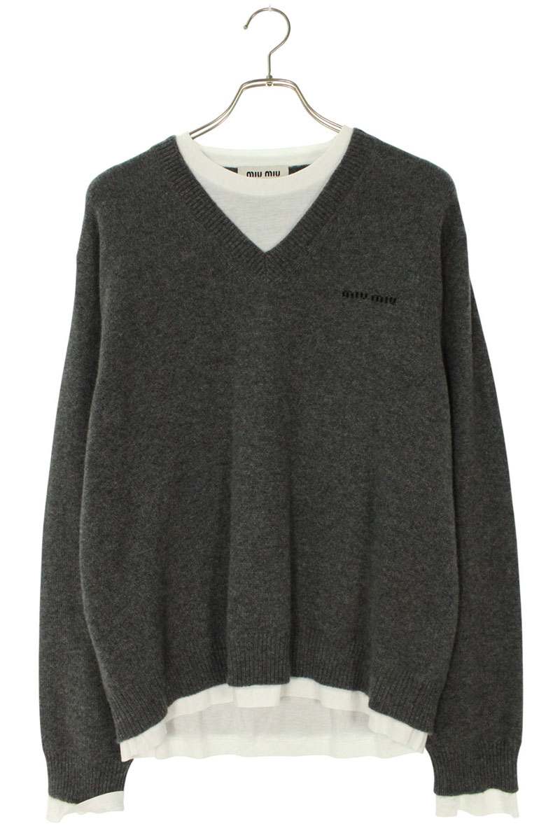 ミュウミュウニット 楽天市場】ミュウミュウ miumiu サイズ:40 MML881 バックロゴカシミヤ