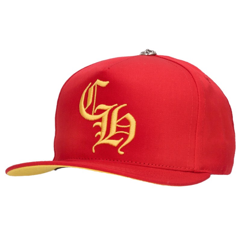 クロムハーツ Chrome Hearts　 CH HAT CH刺繍ベースボール帽子(レッド&times;イエロー)【720152】【SJ02】【小物】【中古】bb17#rinkan*S ｜RINKAN