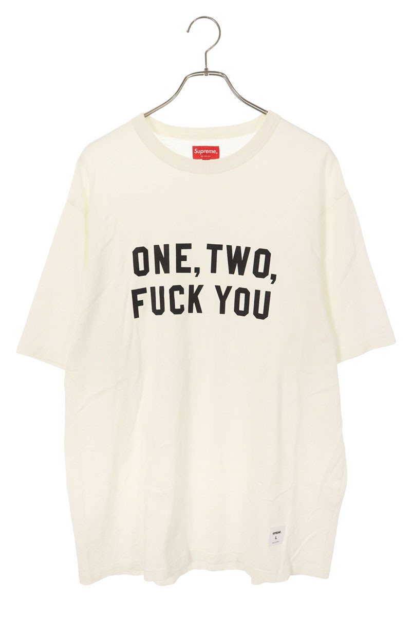 シュプリーム SUPREME 大きさ:L  23SS  One Two Fuck You S S Top 向こう正面刷り上げるプルオーバー(白いこと)【215062】【OM10】【メンズ】【中古】bb177#rinkan*B