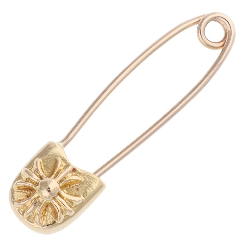 クロムハーツ Chrome Hearts　 22K SAFETY PIN S ゴールドネックレストップ(イエローゴールド 3.16g)【920152】【SJ02】【小物】【中古】bb339#rinkan*B