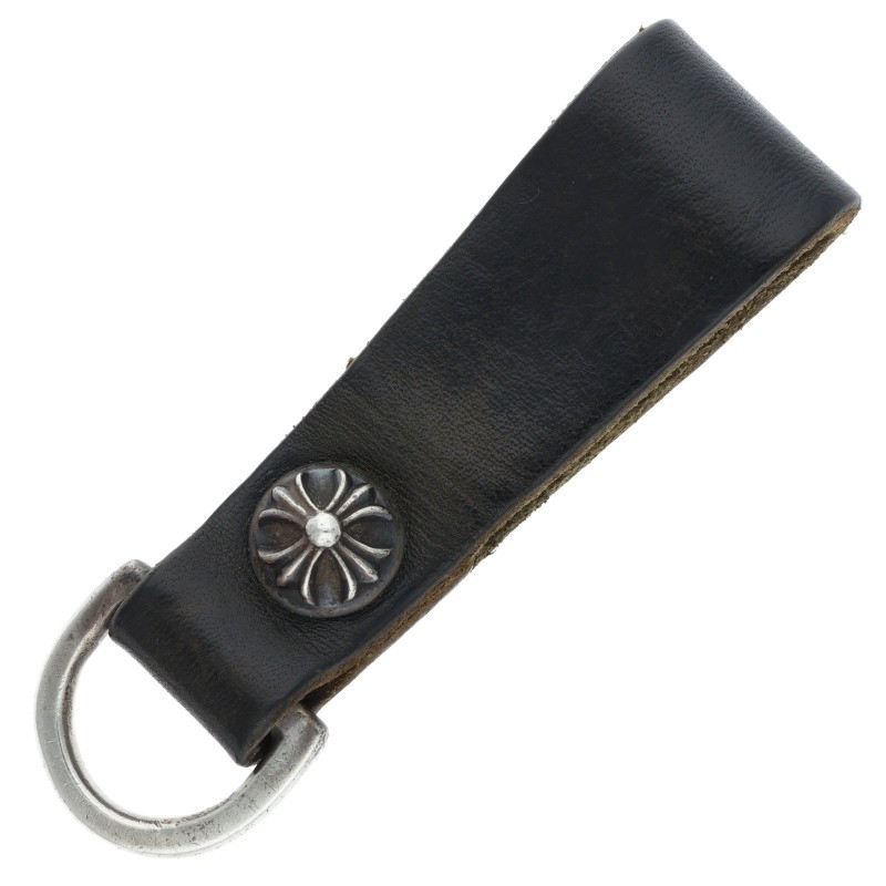 クロムハーツ Chrome Hearts　 BELT LOOP D RING Dカンクロスボールボタンベルトループ(ブラック×シルバー 総重量21.97g)【101152】【OK15】【小物】【中古】bb212#rinkan*B
