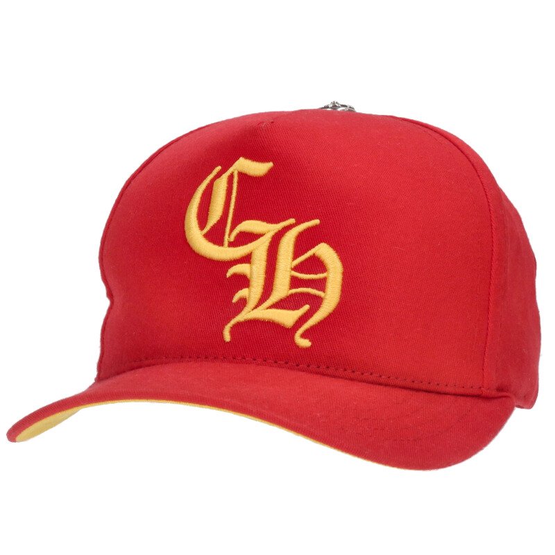 クロムハーツ Chrome Hearts　 CH HAT CHロゴ刺繍ベースボールキャップ 帽子(レッド)【920152】【SJ02】【小物】【中古】bb412#rinkan*B