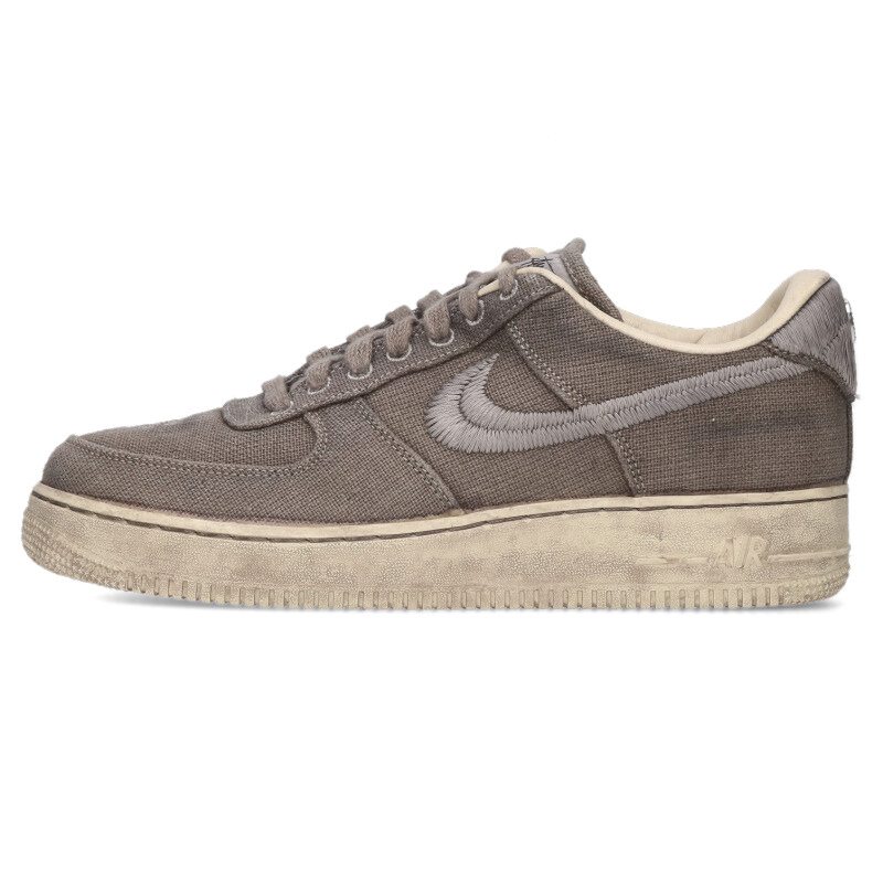 ナイキ NIKE ×ステューシー STUSSY サイズ:28cm AIR FORCE 1 LOW LOOKOUT & WONDERLAND PARIS CZ9084-200 エアフォースワンロー後染めスニーカー(グレー調)【601152】【BS99】【メンズ】【小物】【中古】bb223#rinkan*A|RINKAN