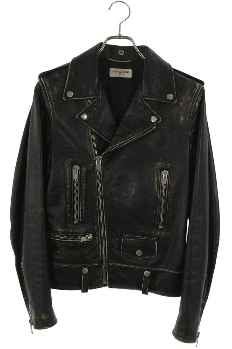 期間限定7/4までサンローランSAINT LAURENT レザーラペルコート44 期間