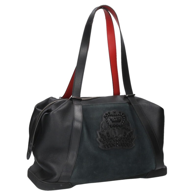 ☆極美品☆ クリスチャンルブタン ボストンバッグ シボ クリスチャン ルブタン Christian Louboutin Christian Louboutin