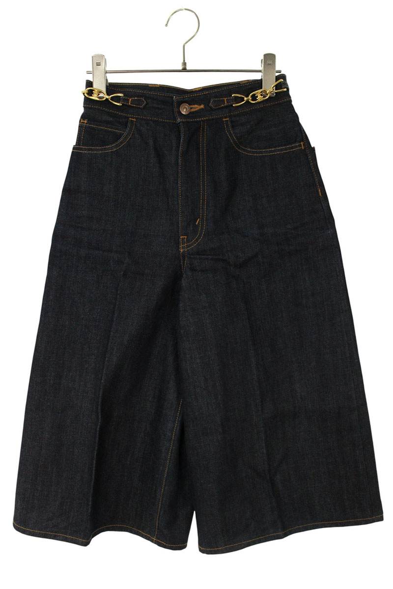 セリーヌ CELINE　 サイズ:25インチ 2N287787D キュロット クロップドデニムパンツ(インディゴ)【101152】【BS99】【レディース】【中古】bb87#rinkan*B