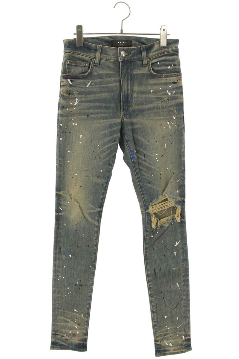 楽天市場】アミリ AMIRI サイズ:30インチ Leather Thrasher Jean