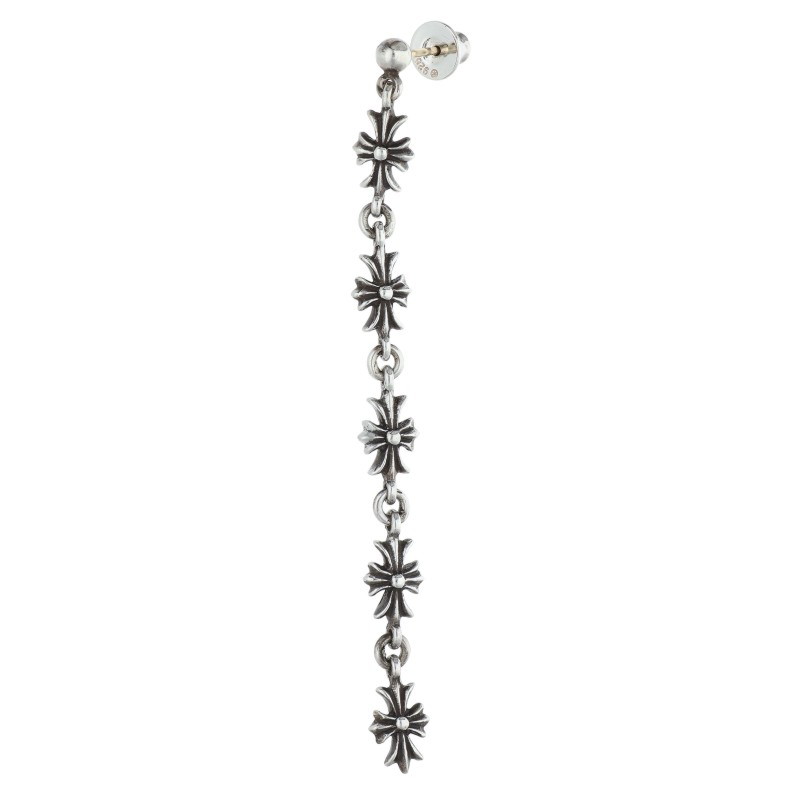 クロムハーツ Chrome Hearts   TINY E CH PLS 5 タイニーECHつけ加える5落っこちる しろがね色ピアス(しろがね色 4.24g)【211152】【os06】【小物】【中古】bb378#rinkan*B