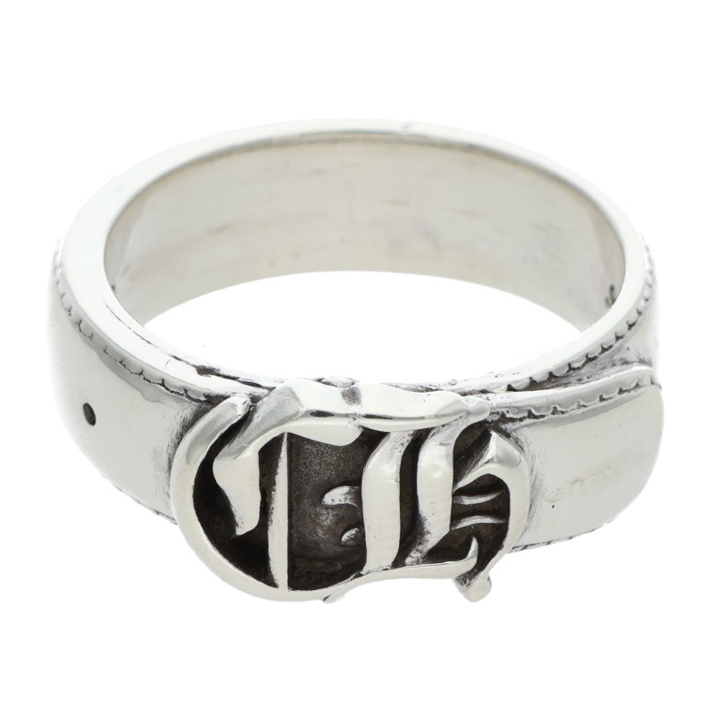 クロムハーツ Chrome Hearts 大きさ:14号 BELTED CH SML 呼びりんテッドCHロゴタイプ スモールシルバーリング(しろがね色 7.31g)【401152】【聞き入れる15】【小物】【中古】bb62#rinkan*B
