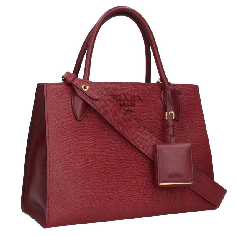 楽天市場】プラダ PRADA 2VG111 ロゴプレートレザー2WAYトートバッグ