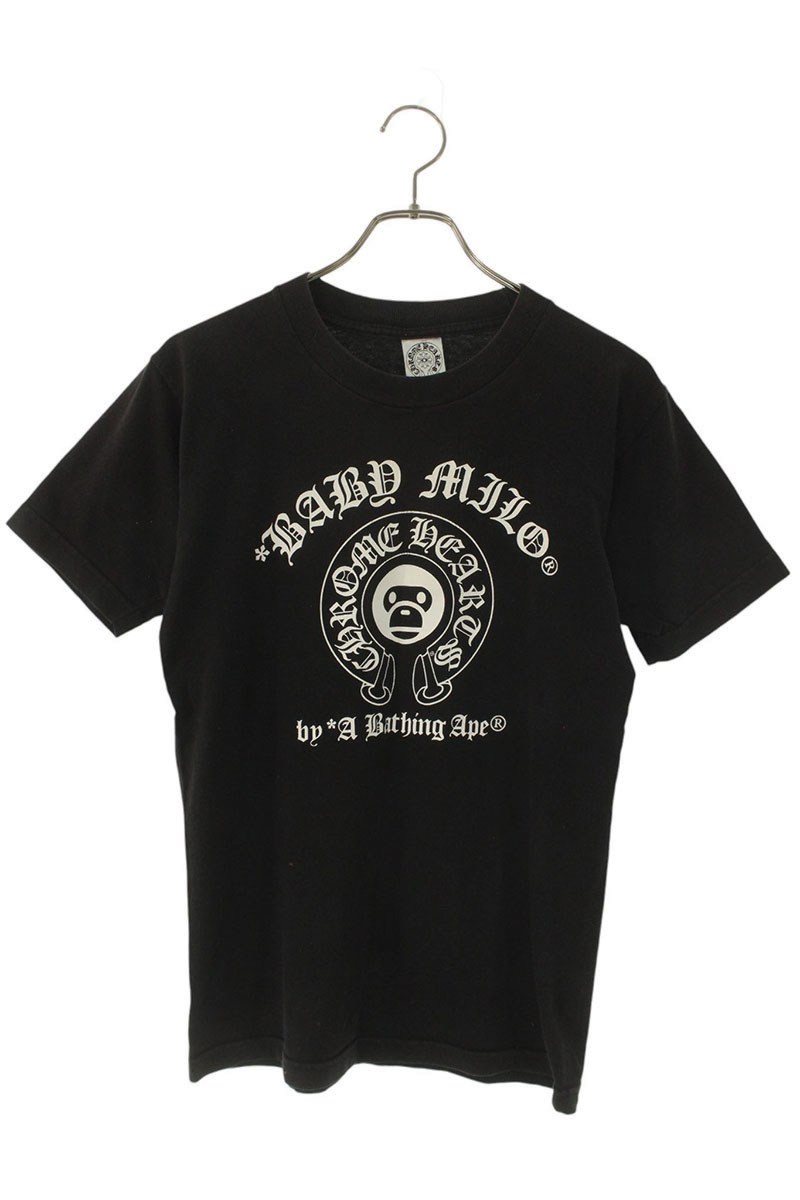 CHROME HEARTS Tシャツ 半袖 APE ベビーマイロ ブラック S A BATHING APE - CHROME HEARTS Tシャツ 半袖 APE ベビーマイロ