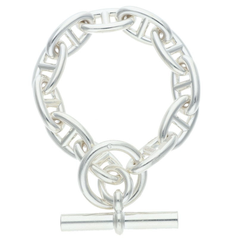 エルメス HERMES 大きさ:11LINK  Chaine d\u0027Ancre GM シェーヌダンクルGMしろがね色腕輪(しろがね色 65.79g)【105062】【HJ12】【小物】【中古】bb51#rinkan*B