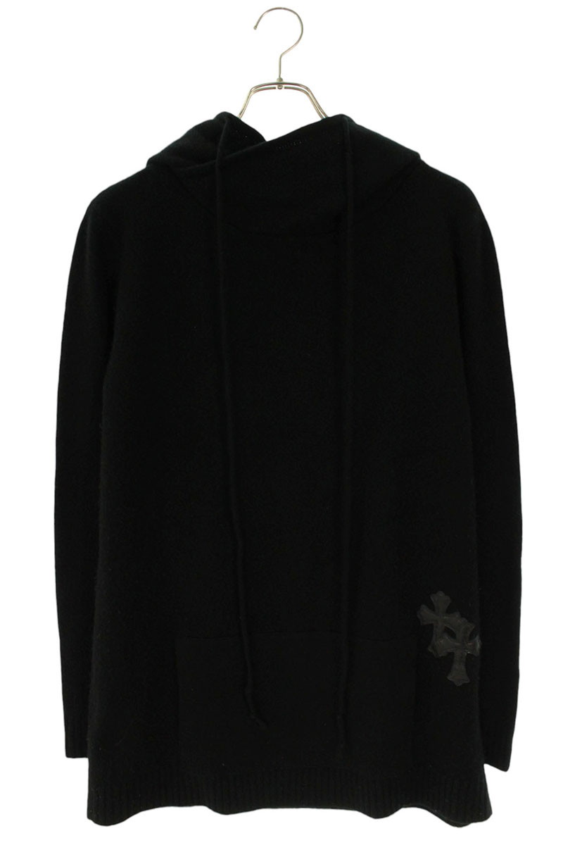 クロムハーツ Chrome Hearts サイズ:M クロスパッチカシミヤプルオーバーニット(ブラック)【501152】【GZ11】【メンズ】【中古】bb33#rinkan*B |RINKAN