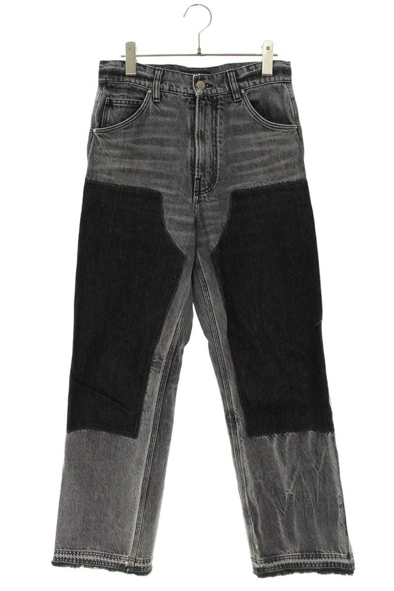 アミリ AMIRI サイズ:25インチ ダブルニー染色デニムパンツ(グレー)【423062】【SB01】【レディース】【中古】bb87#rinkan*A