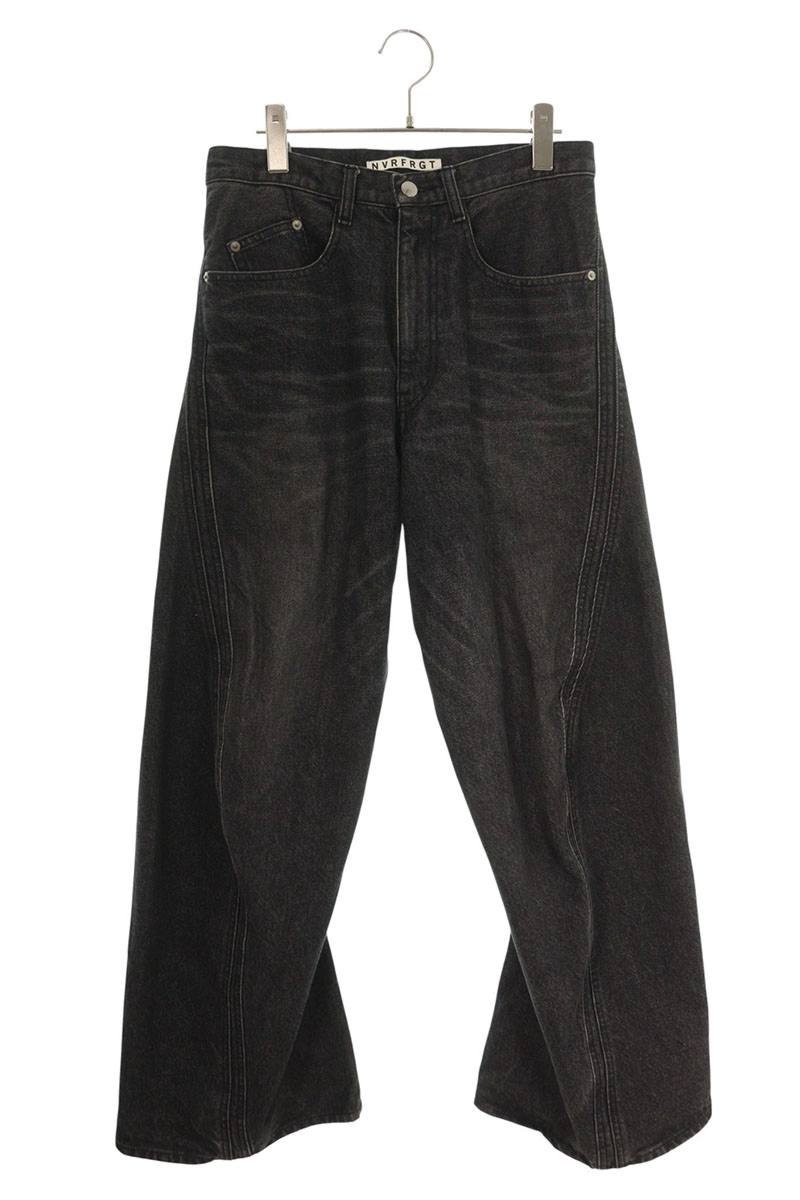 ネヴァーフォゲット NVRFRGT　 サイズ:1 EXO232P01 3D TWISTED WIDE LEGデニムパンツ(ブラック)【411152】【BS55】【メンズ】【中古】bb223#rinkan*B