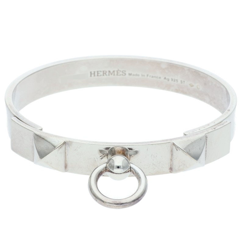 エルメス HERMES 大いさ:ST  Collier de Chien PM コリエドシアンPMシルバーバングル(しろがね色 44.03g)【311152】【OM10】【小物】【中古】bb51#rinkan*B