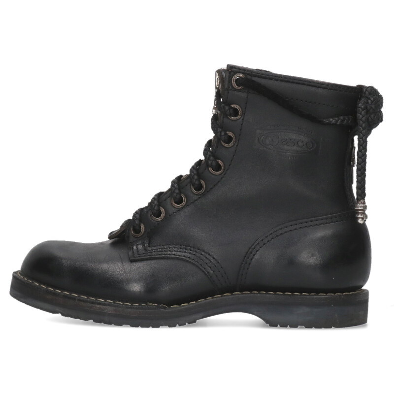 クロムハーツ Chrome Hearts　×ウエスコ WESCO サイズ:8E FIREMAN ファイヤーマン レザーブレードレースアップレザーブーツ(ブラック×シルバー)【111152】【NO05】【メンズ】【小物】【中古】bb18#rinkan*B画像