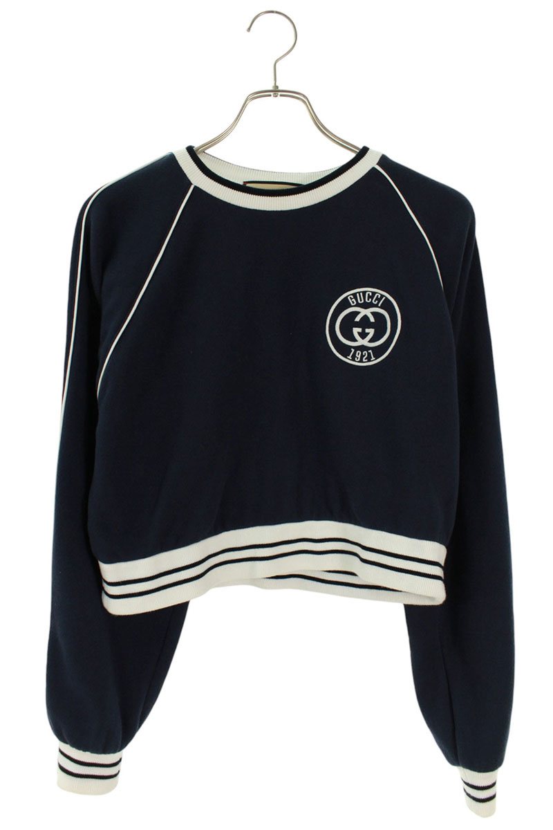 グッチ GUCCI 大きさ:XS  756600 XJFV7 クロップド丈ロゴタイプ刺しゅう流汗(米国海軍)【311152】【BS99】【レディース】【中古】bb132#rinkan*B