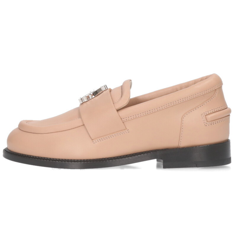 ランバン LANVIN サイズ:35  FW-FSDL06-NAPA-A2205 ロゴプレートローファー(ベージュ)【811152】【BS99】【レディース】【小物】【中古】bb429#rinkan*S
