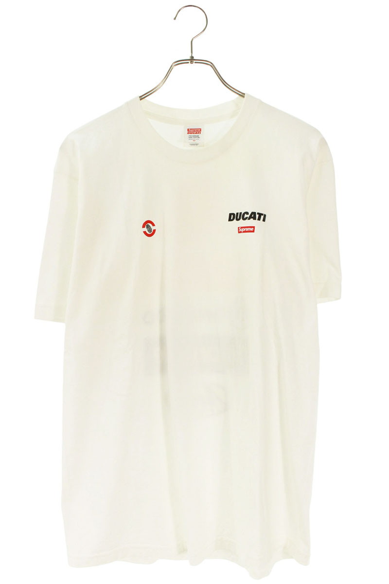 シュプリーム SUPREME　 サイズ:M 24SS Ducati Logos Tee ドゥカティロゴTシャツ(ホワイト)【114062】【SB01】【メンズ】【中古】bb187#rinkan*B