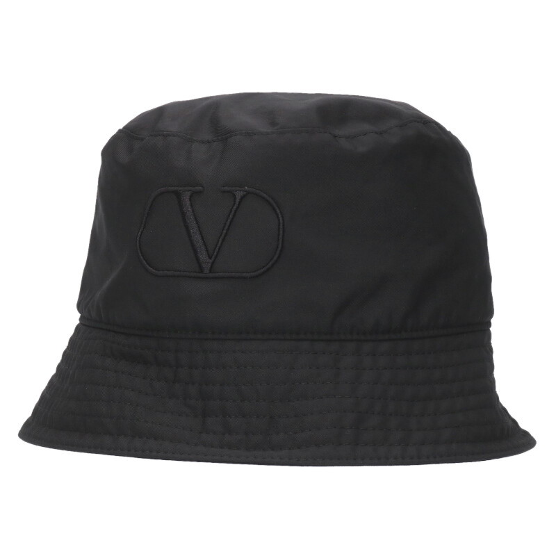 ヴァレンティノ VALENTINO　 サイズ:57 WY2HGA1IISA ロゴ刺繍ナイロンバケットハット(ブラック)【821152】【BS99】【小物】【中古】bb378#rinkan*B 18,275円