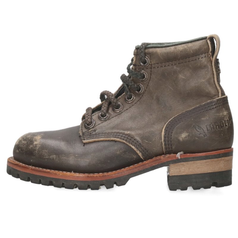 クロムハーツ Chrome Hearts　 ×キャロライナ JOBMASTER ジョブマスター レースアップレザーブーツ(グレー×シルバー)【411152】【GZ11】【メンズ】【小物】【中古】bb17#rinkan*B