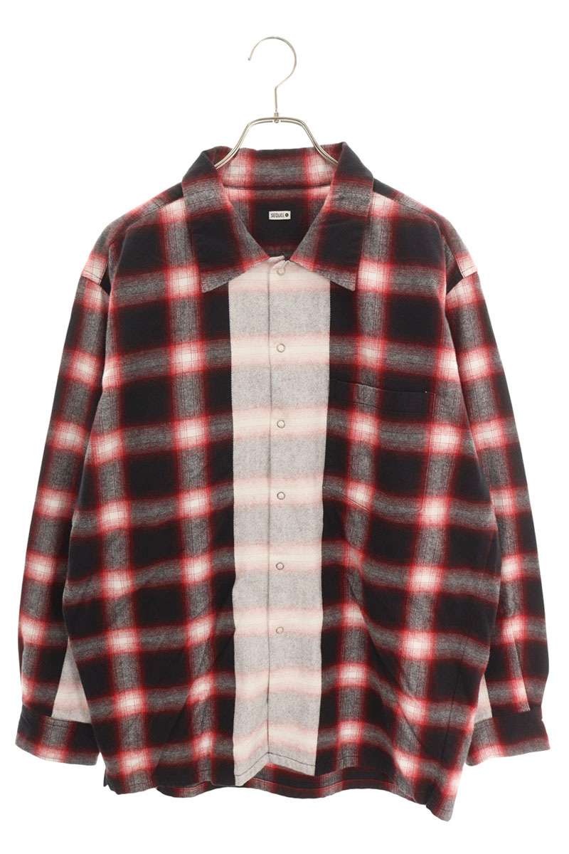 シークエル サイズ:M  23AW  SQ-23AW-SH-03 ラインデザインチェック長袖シャツ 中古 BS99 楽天市場】シークエル SEQUEL サイズ:S 23AW SQ-23AW-SH-03 チェック