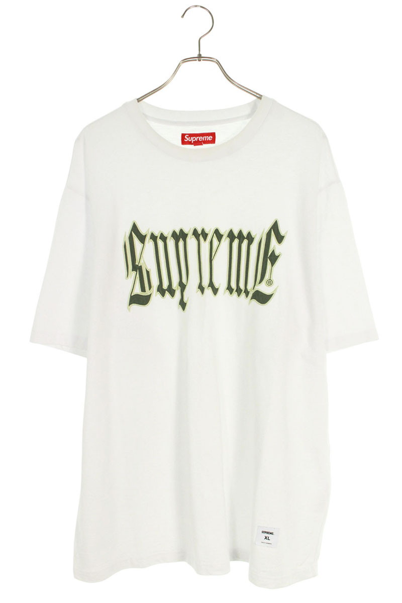 シュプリーム SUPREME 大きさ:XL  24SS  Old English S S Top オールドイングリッシュロゴプルオーバー(白いこと×緑であること)【215062】【OM10】【メンズ】【中古】bb380#rinkan*B