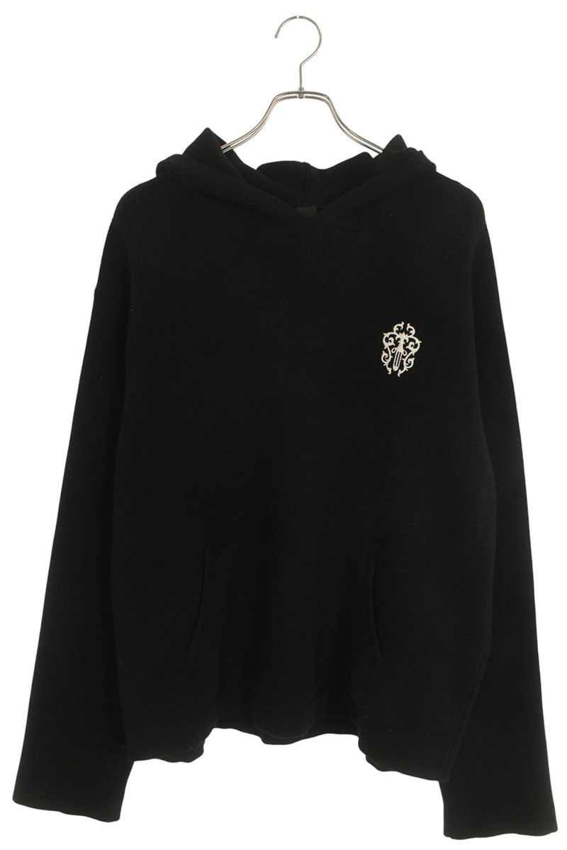 クロムハーツ Chrome Hearts　 サイズ:L SWTR REGULATOR HD ダガー刺繍カシミヤニットパーカー(ブラック)【711152】【SJ02】【メンズ】【中古】bb17#rinkan*B