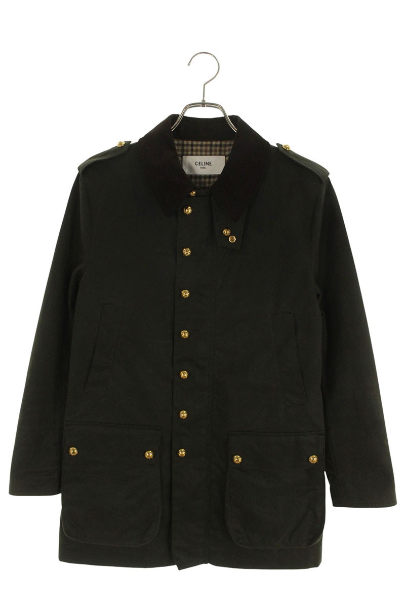 セリーヌ CELINE　 サイズ:34 2W960129P.02ZK ワックスコーティングハンティングコート(カーキ)【811062】【BS55】【メンズ】【中古】bb428#rinkan*A