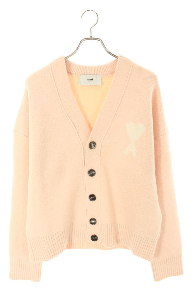 アミアレクサンドルマテュッシ AMI Alexandre Mattiussi 大いさ:XL  25AW  UKC365 ハート型A刺しゅうジレー(さくら色)【121152】【OM10】【メンズ】【新古品】bb78#rinkan*N メンズファッション-カーディガン