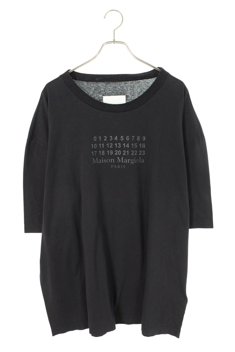 メゾンマルジェラ Maison Margiela　サイズ:L 25AW S67GC0042 カレンダーロゴプリントTシャツ(ブラック調)【923062】【FK04】【メンズ】【新古品】bb78#rinkan*N ｜RINKAN