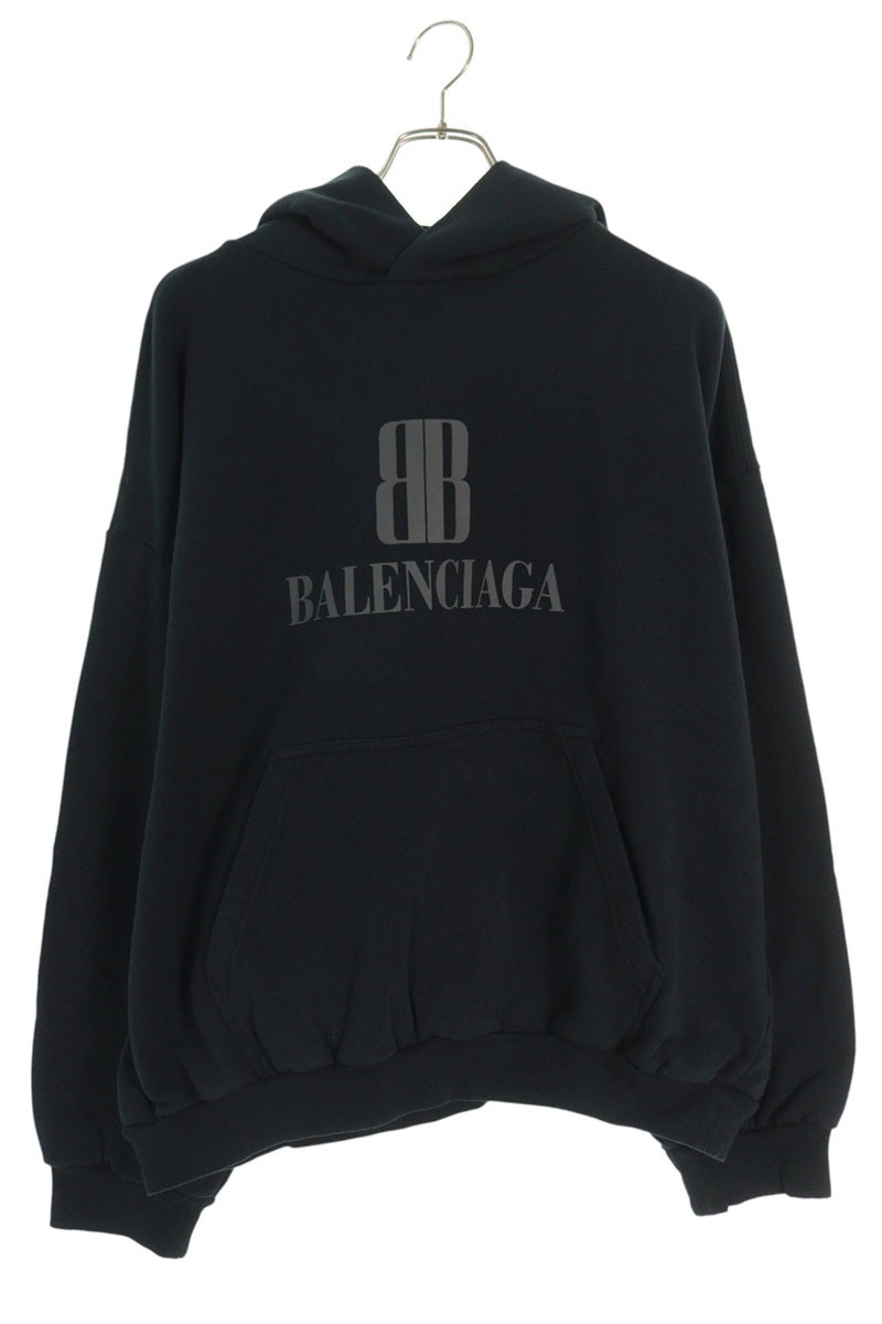 バレンシアガ BALENCIAGA　 サイズ:L 25AW 767877 TSV03 BBロゴミディアムフィットパーカー(ダークネイビー調)【021152】【SB01】【メンズ】【新古品】bb78#rinkan*N