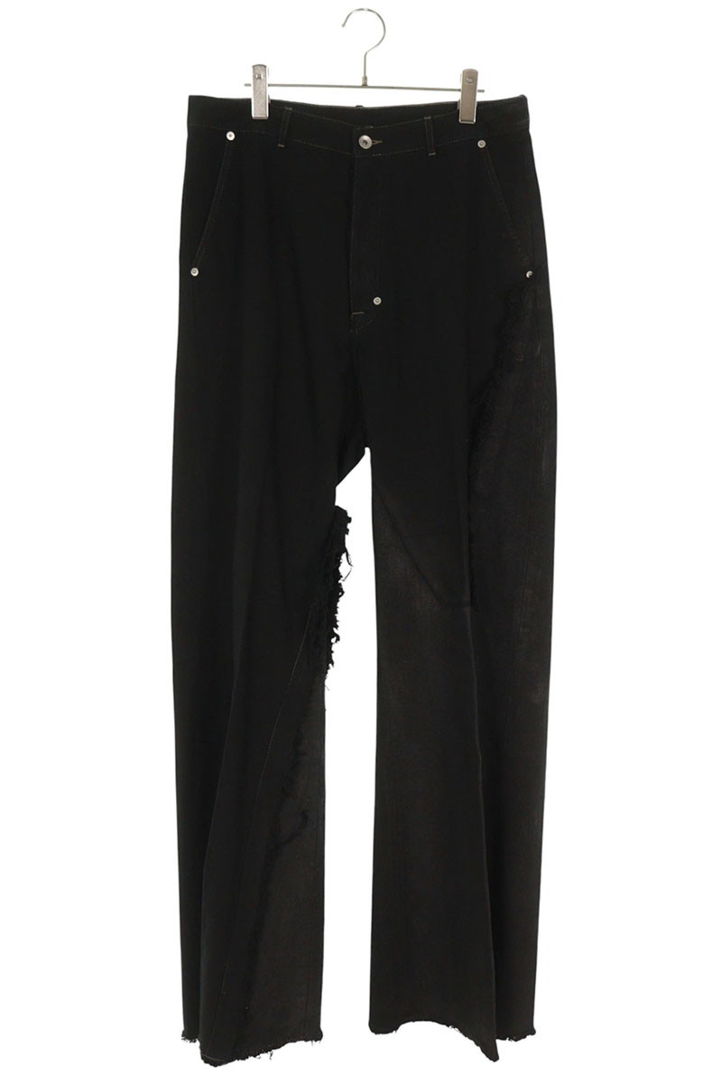 リックオウエンス Rick Owens　サイズ:31 25AW RR02E1308Joris ドッキングフレアデニムパンツ(ブラック)【021152】【SS13】【メンズ】【新古品】bb78#rinkan*N ｜RINKAN