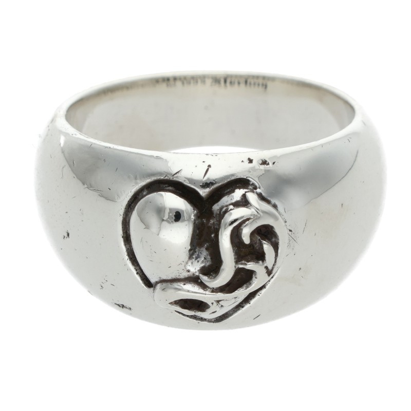 クロムハーツ Chrome Hearts 大きさ:18.5号  HEART IN BAND ハートインバンド しろがね色輪っか(しろがね色 13.86g)【421152】【os06】【小物】【中古】bb453#rinkan*B