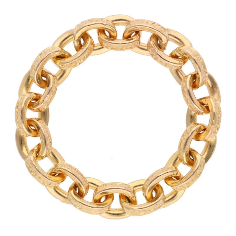クロムハーツ Chrome Hearts 大きさ:21.5号  22K PAPER CHAIN RING ゴールド輪っか(黄色ゴールド 9g)【321152】【SS07】【小物】【中古】bb406#rinkan*B